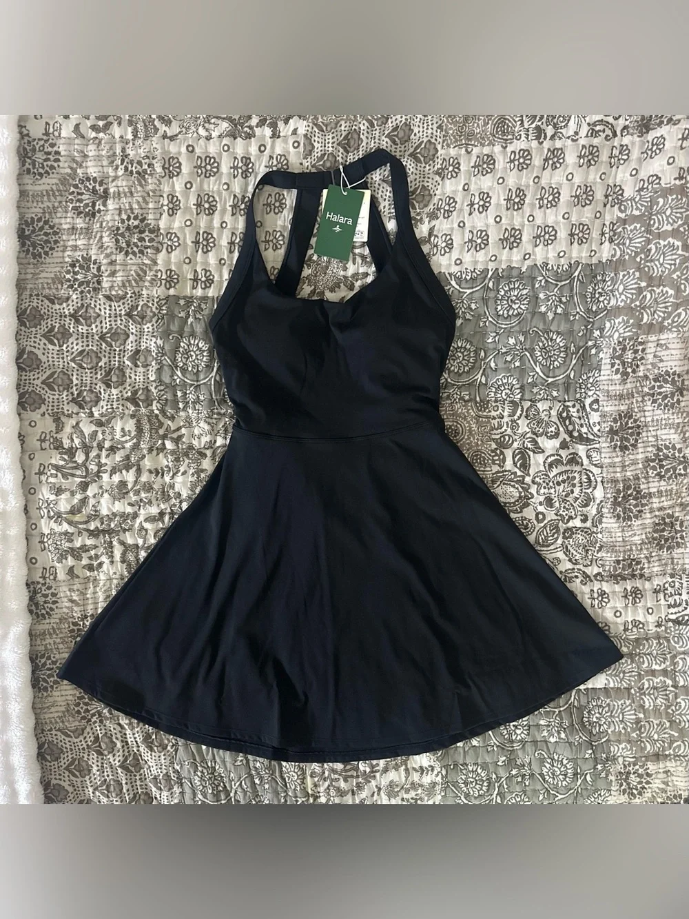 Black Halara Backless Crisscross Active Dress *Built-In Shorts!* Size S - Picture 1 of 6